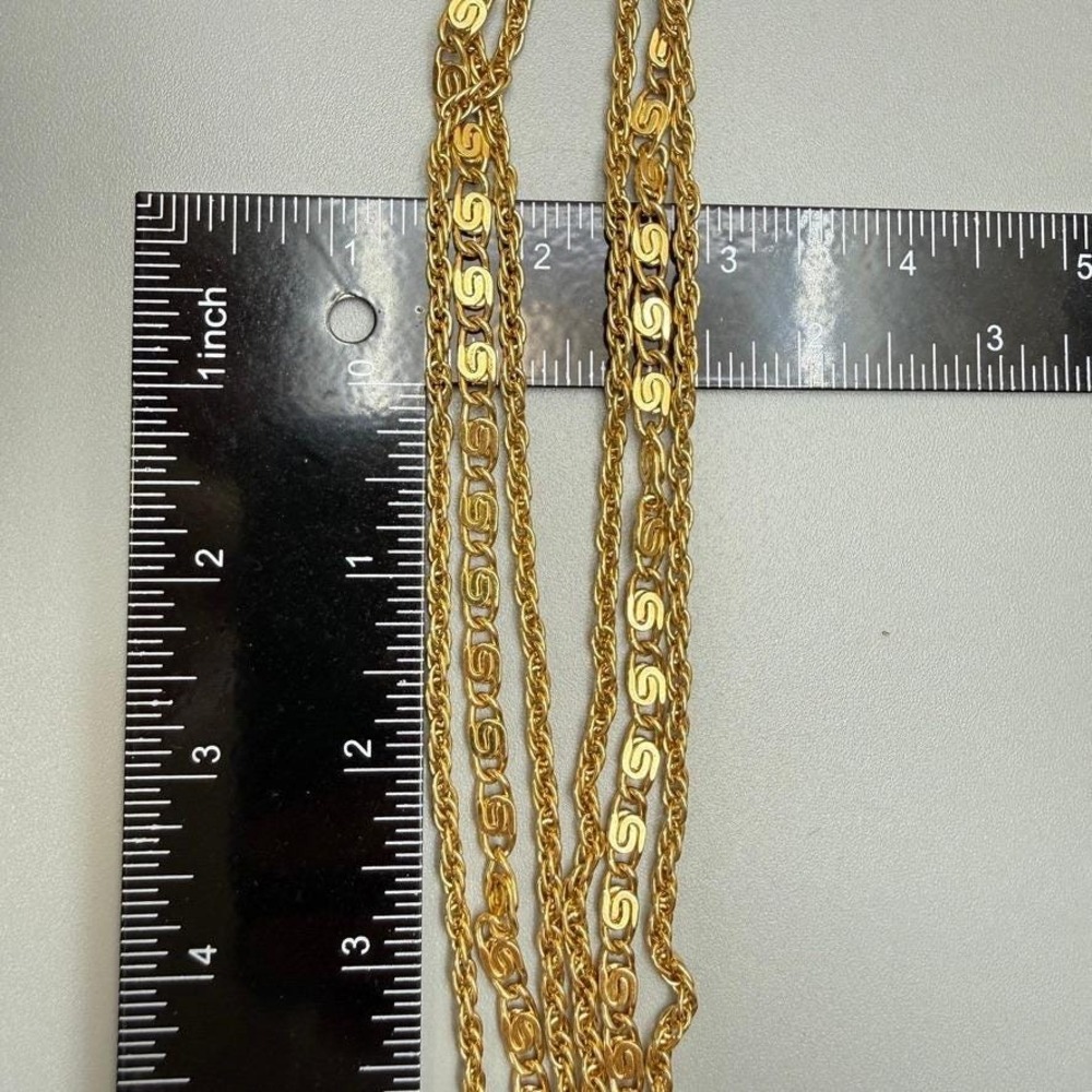 Monet Vintage Multi Strand Gold Tone Flapper Necklace 54" Opera Layering Chic - Picture 7 of 8